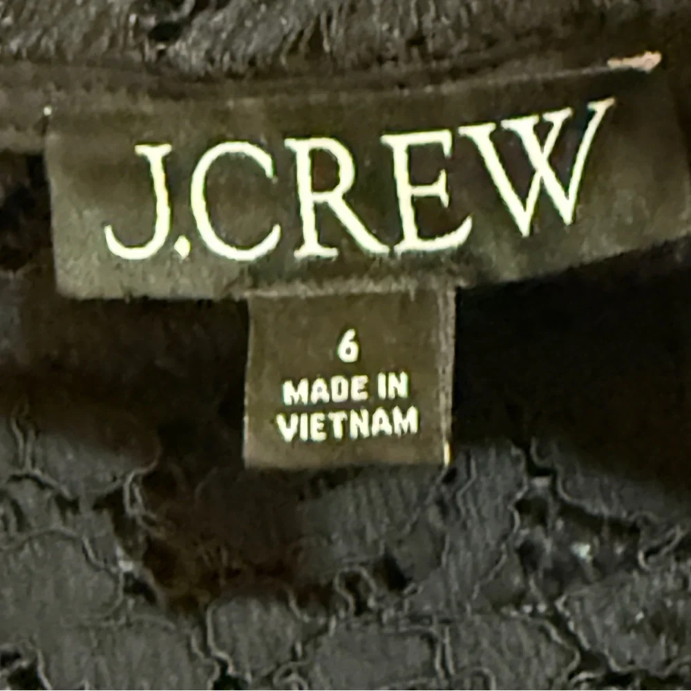 J Crew Black Lace Mock Neck Top